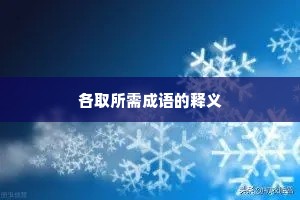 各取所需成语的释义