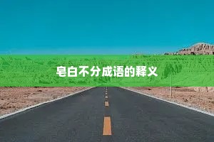 皂白不分成语的释义
