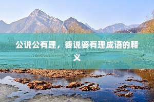 公说公有理，婆说婆有理成语的释义