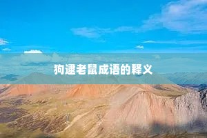 狗逮老鼠成语的释义