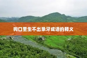 狗口里生不出象牙成语的释义
