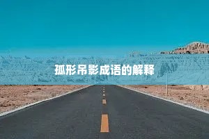 孤形吊影成语的解释