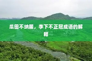 瓜田不纳履，李下不正冠成语的解释