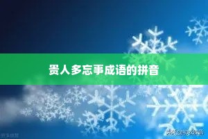 贵人多忘事成语的拼音
