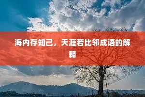 海内存知己，天涯若比邻成语的解释