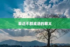豪迈不群成语的释义