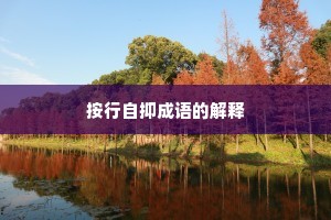 按行自抑成语的解释