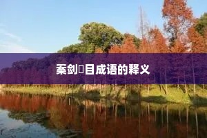 案剑瞋目成语的释义