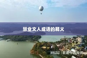 慧业文人成语的释义