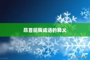 昂首挺胸成语的释义