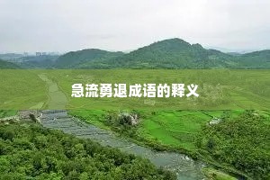 急流勇退成语的释义