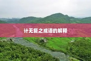 计无复之成语的解释