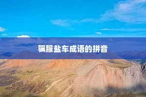 骥服盐车成语的拼音
