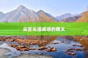 尖言尖语成语的释义