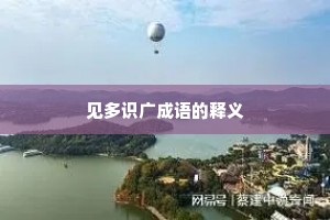 见多识广成语的释义
