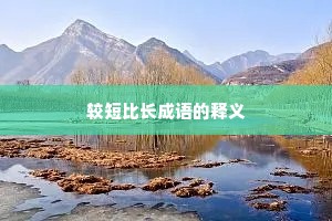 较短比长成语的释义