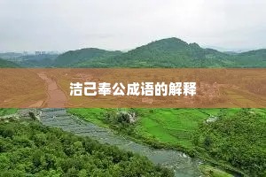 洁己奉公成语的解释