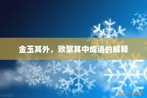 金玉其外，败絮其中成语的解释