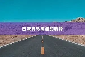 白发青衫成语的解释