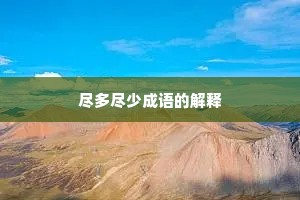 尽多尽少成语的解释