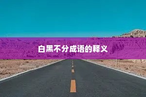 白黑不分成语的释义