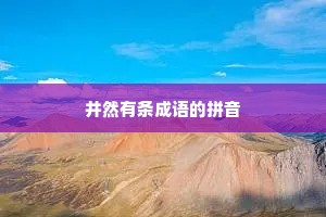 井然有条成语的拼音