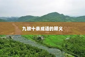 九故十亲成语的释义