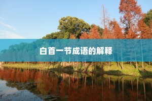 白首一节成语的解释