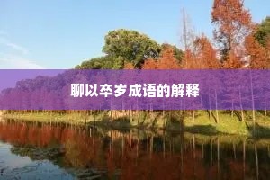 聊以卒岁成语的解释