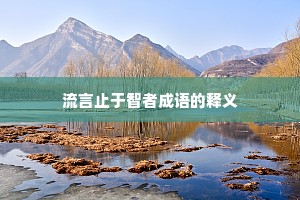 流言止于智者成语的释义