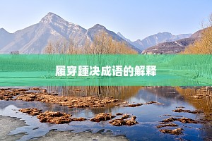 履穿踵决成语的解释