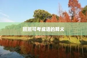 班班可考成语的释义