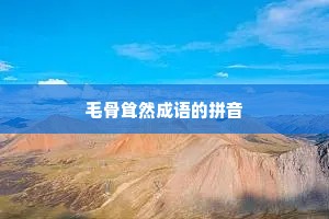 毛骨耸然成语的拼音