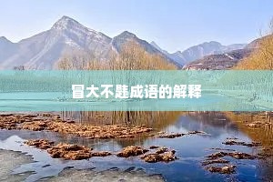 冒大不韪成语的解释