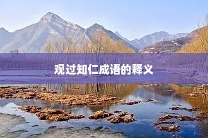 观过知仁成语的释义