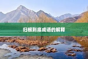 归根到底成语的解释