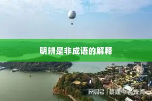 明辨是非成语的解释