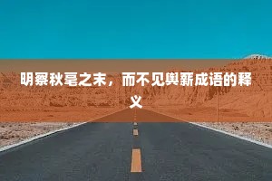 明察秋毫之末，而不见舆薪成语的释义