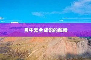 目牛无全成语的解释
