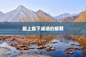 能上能下成语的解释