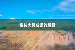 抱头大哭成语的解释