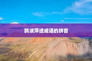 鸥波萍迹成语的拼音
