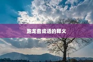 跑龙套成语的释义