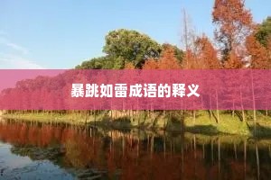 暴跳如雷成语的释义