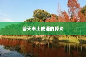 普天率土成语的释义