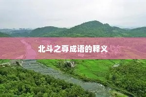 北斗之尊成语的释义