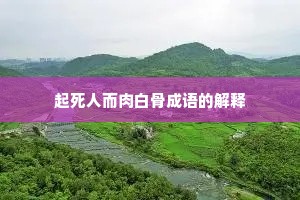 起死人而肉白骨成语的解释