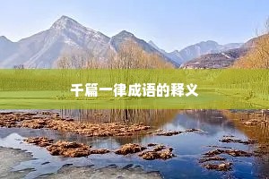 千篇一律成语的释义