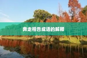 奔走相告成语的解释