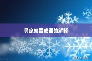 鼻息如雷成语的解释